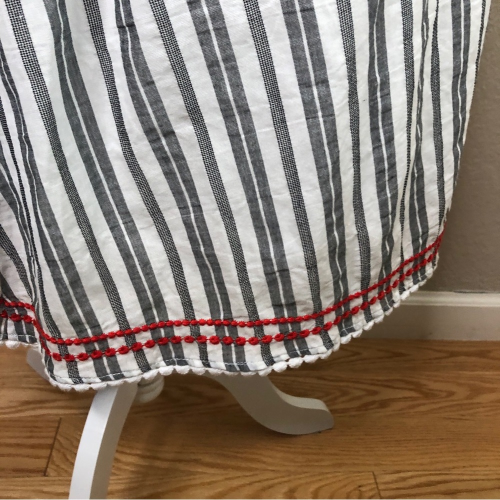 kate spade White and Red Striped Floral Embroidered Midi Dress - Picture 5 of 10